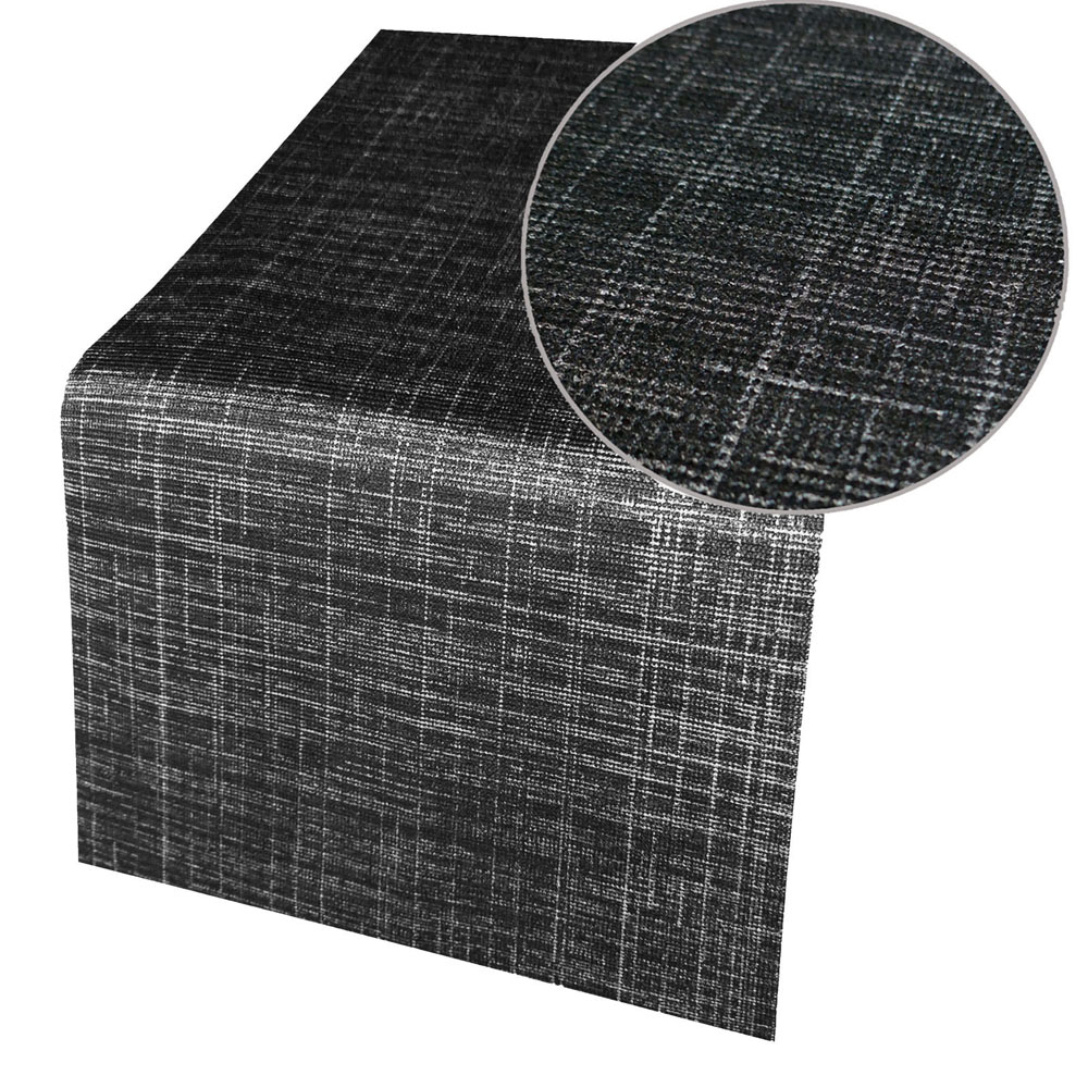 Weichschaum Tischläufer BORKUM UNI 40 x 150 cm ANTHRAZIT Grau Outdoor Tischdecke