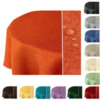 Wasserabweisend Leinen Optik Tischdecke Eckig 90x90 cm Orange · Eckig Farbe & Größe wählbar mit Lotus Effekt 