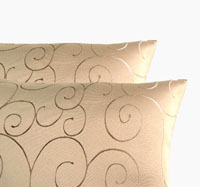 ORNAMENTE Kissenhülle CREME-BEIGE 2 'er Set Dekokissen Kissenbezug