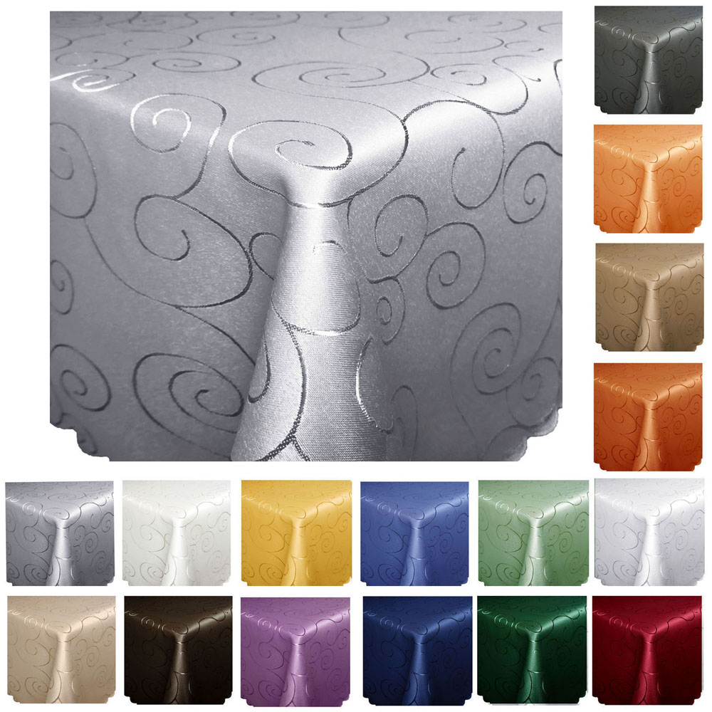Tischdecke ORNAMENTE Eckig Bügelfrei Pflegeleicht Größen und Farbwahl