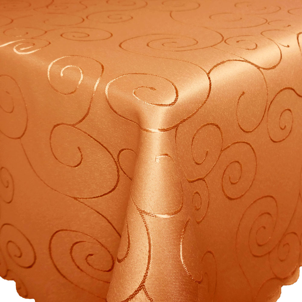 Damast Tischdecke Maßanfertigung | Milano-Design, Hell-Terra | 120x160 Cm & Weitere Maße | Bügelfrei & Wasserabweisend