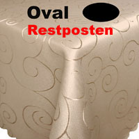 Ornamente Tischdecke Oval 130x360 CREME-BEIGE Pflegeleicht