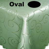 Ornamente Tischdecke Oval ANTIK-GRÜN Lindgrün Pflegeleicht Bügelfrei