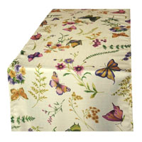 Schmetterlinge Vanille Bunt Tischläufer 40x140 Leinenoptik Sommer