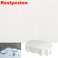 PUNKTE Oval 160x320 CREME-WEISS Tischdecke