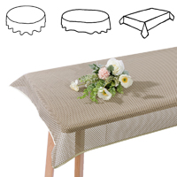Weichschaum Tischdecke KARIERT KARO BEIGE Gartentischdecke Oval Rund Eckig