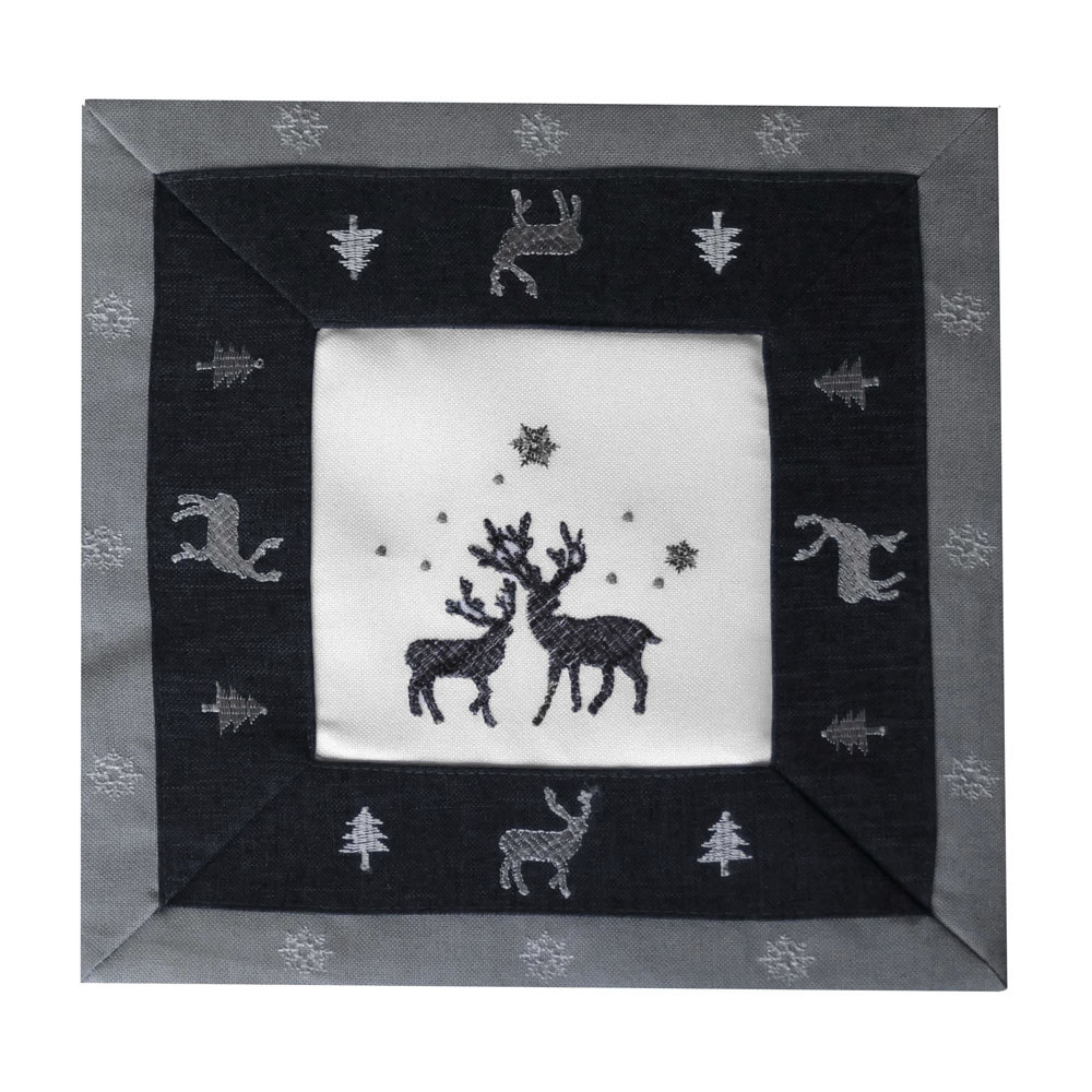 RENTIER Grau Weiß Aufleger 30x30 cm Weihnachten