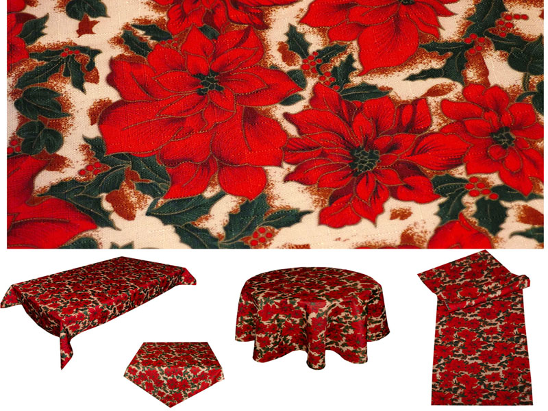 WEIHNACHTSSTERN Rot Beige Tischläufer Tischdecke Weihnachten